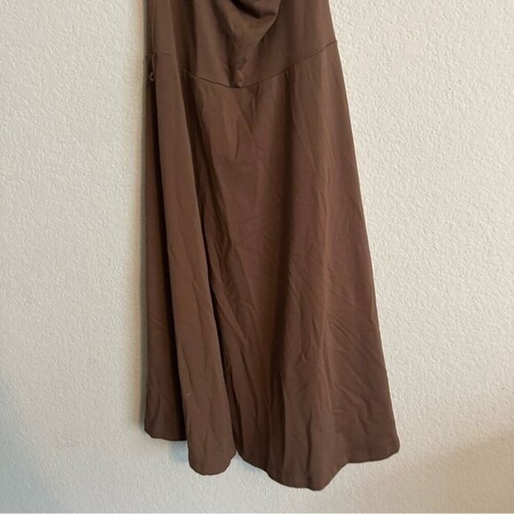 Susana Monaco Brown Halter Flare Dress Medium - Chic Minimalist & Elegant - Picture 6 of 9